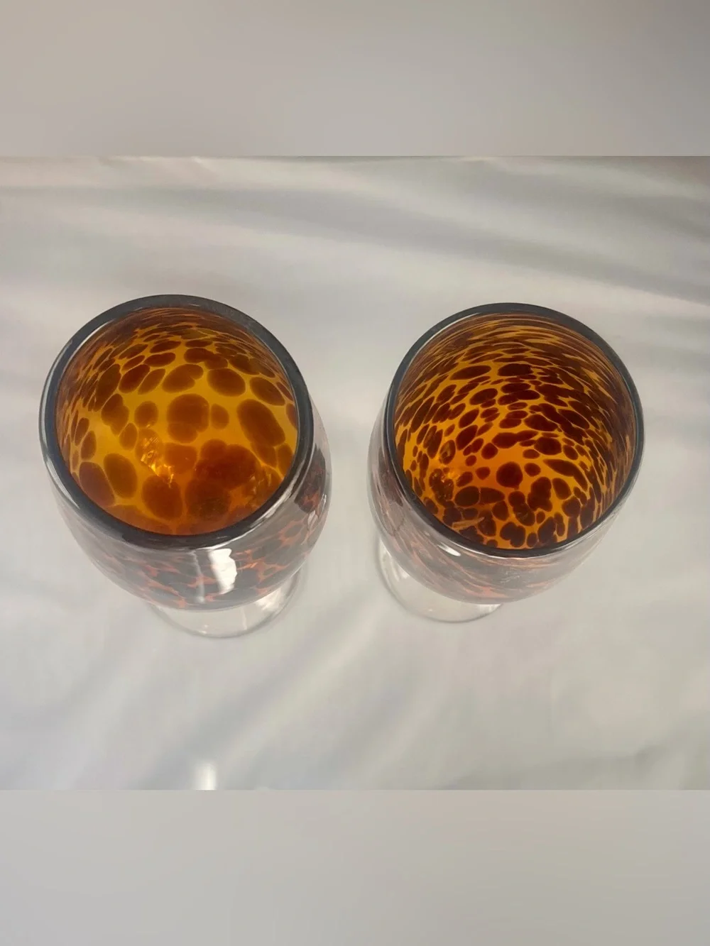 Tortoiseshell Amber Wine Glasses - Set of 2